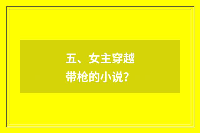 五、女主穿越带枪的小说？