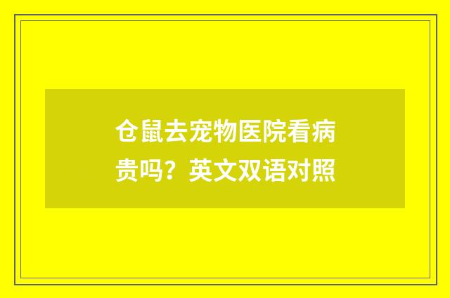 仓鼠去宠物医院看病贵吗？英文双语对照