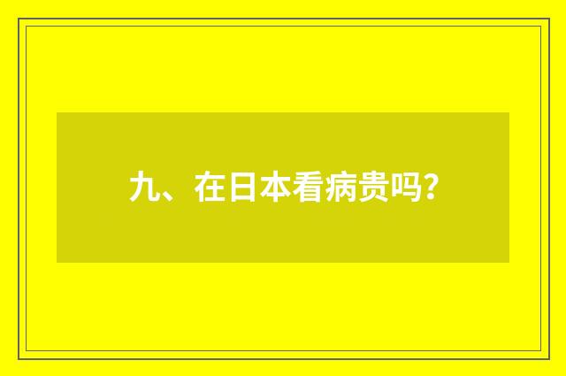 九、在日本看病贵吗?