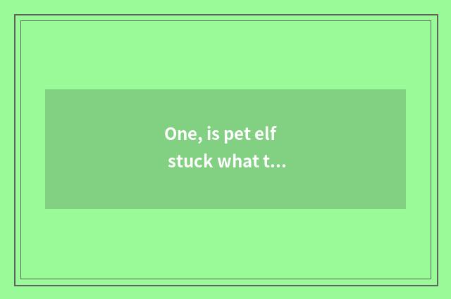 One, is pet elf stuck what to do?