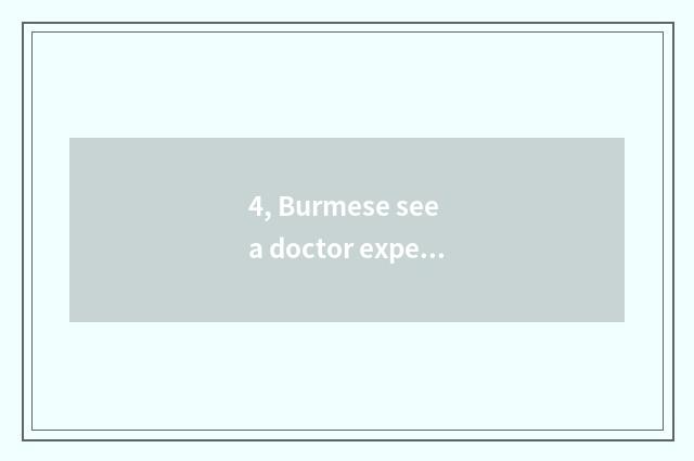4, Burmese see a doctor expensive?