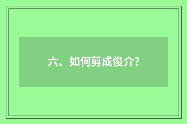 六、如何剪成俊介？