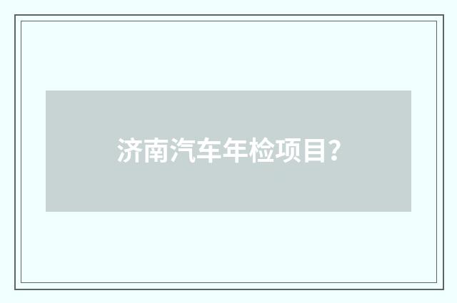 济南汽车年检项目？