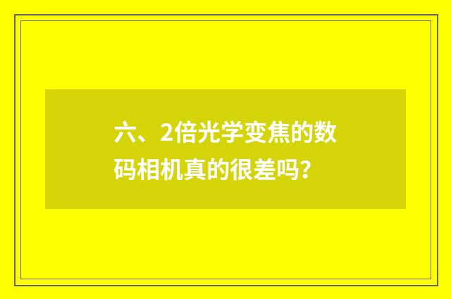 六、2倍光学变焦的数码相机真的很差吗？