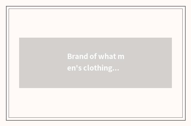 Brand of what men's clothing is the most fashionable?