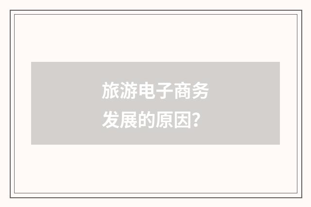 旅游电子商务发展的原因？