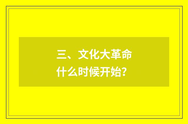 三、文化大革命什么时候开始？