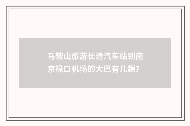 马鞍山旅游长途汽车站到南京禄口机场的大巴有几趟？