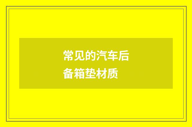 常见的汽车后备箱垫材质