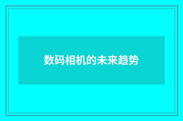数码相机的未来趋势