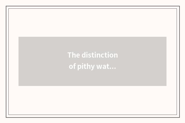 The distinction of pithy water and pithy fluid?