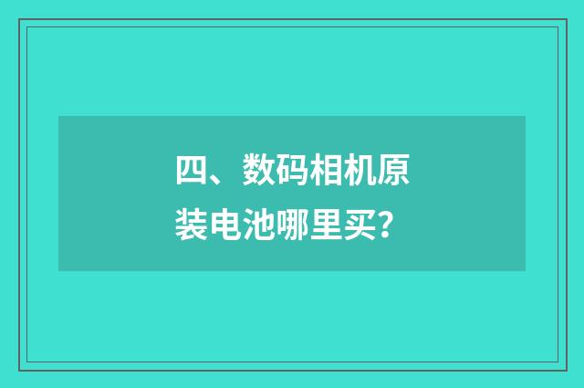 四、数码相机原装电池哪里买？