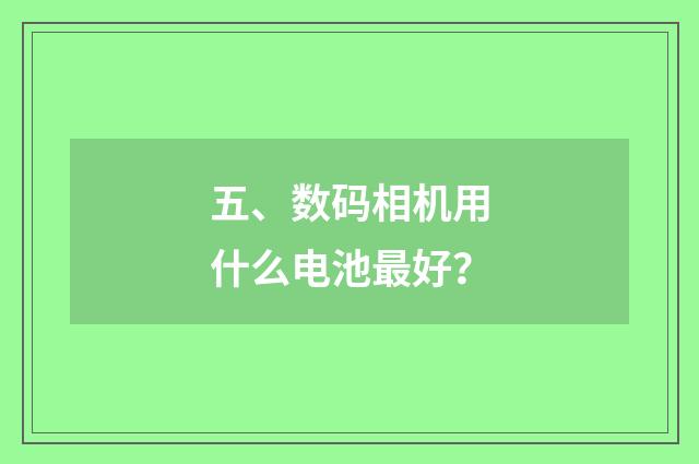 五、数码相机用什么电池最好？