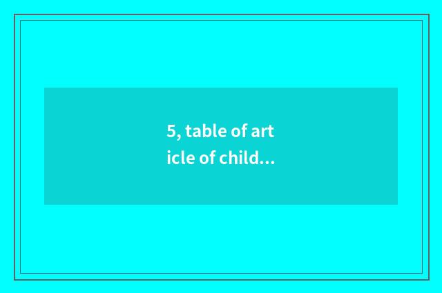 5, table of article of children mental health?