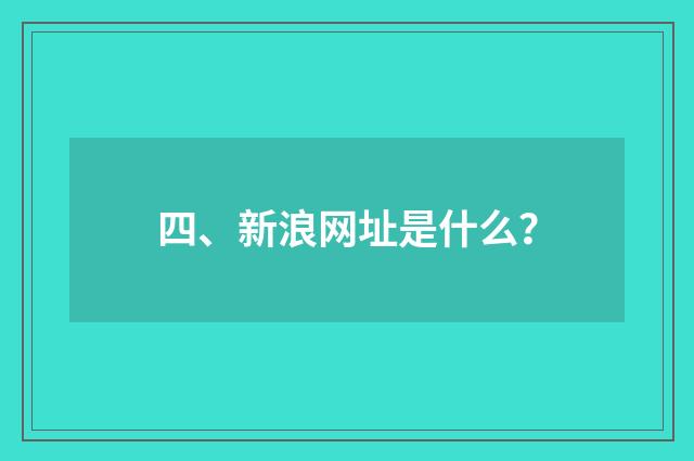 四、新浪网址是什么？