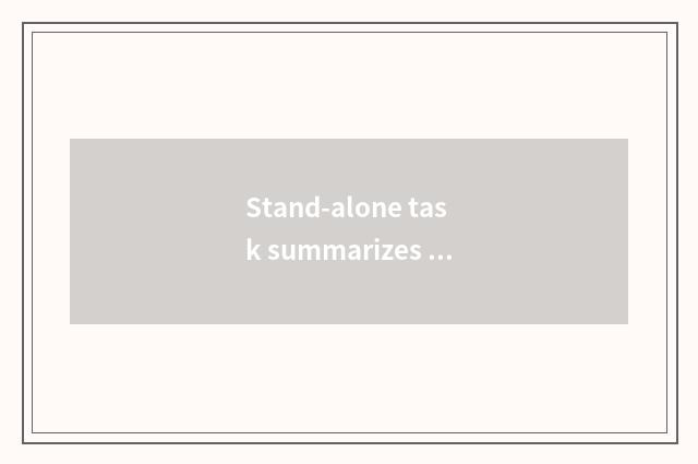 Stand-alone task summarizes pet kingdom