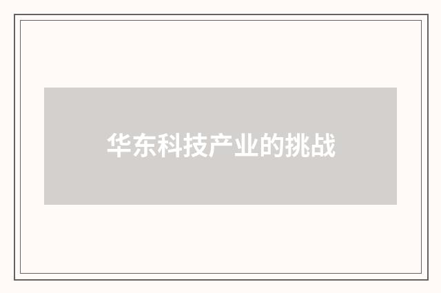 华东科技产业的挑战