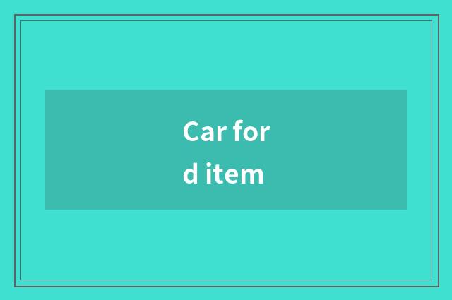Car ford item