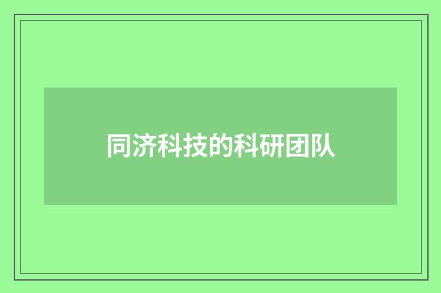 同济科技的科研团队