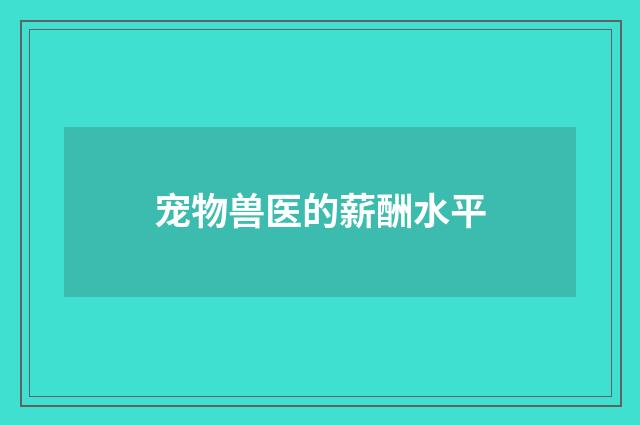 宠物兽医的薪酬水平