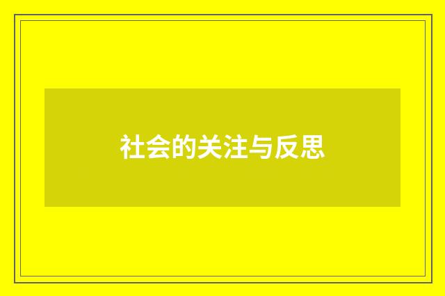 社会的关注与反思