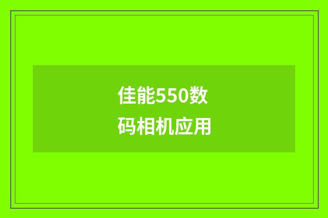 佳能550数码相机应用