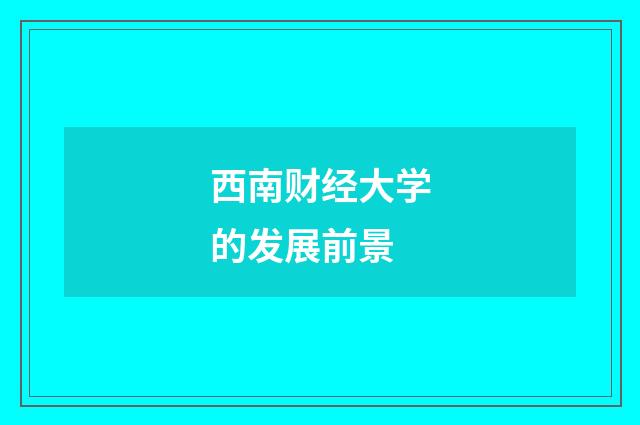 西南财经大学的发展前景