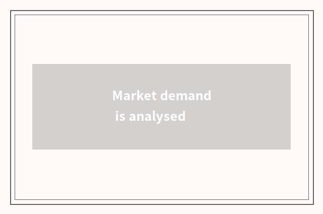 Market demand is analysed