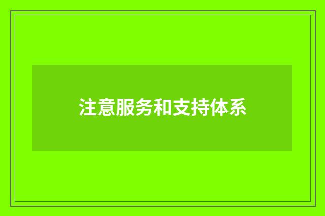 注意服务和支持体系
