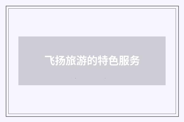 飞扬旅游的特色服务