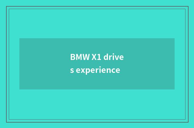 BMW X1 drives experience