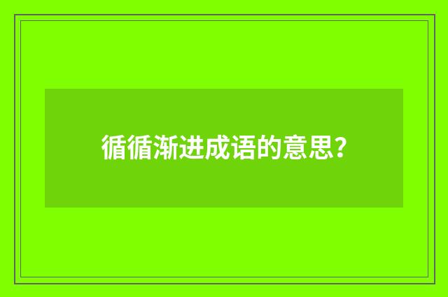 循循渐进成语的意思？