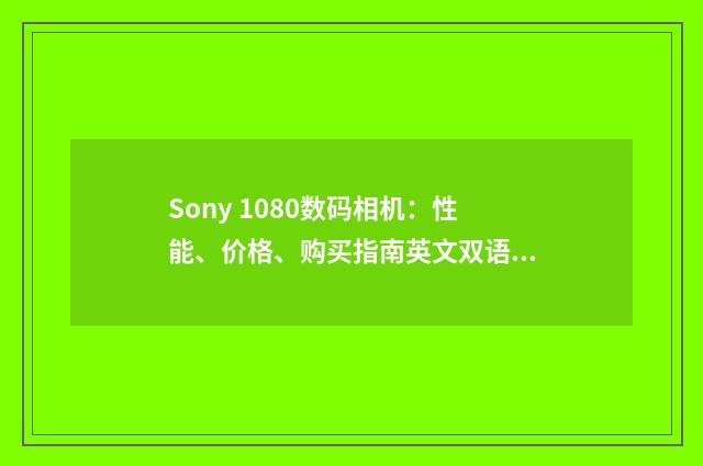 Sony 1080数码相机：性能、价格、购买指南英文双语对照