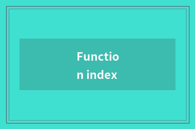 Function index