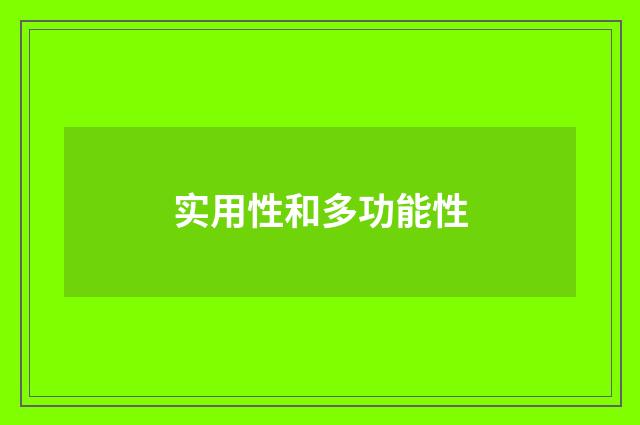 实用性和多功能性