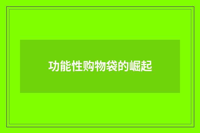 功能性购物袋的崛起