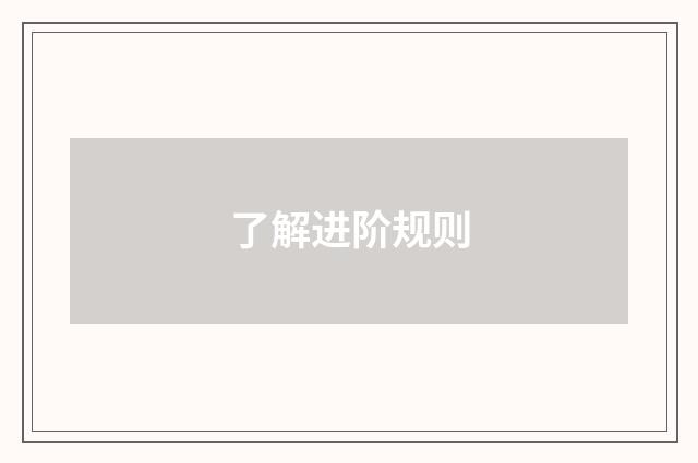 了解进阶规则