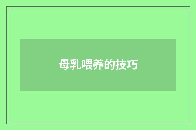 母乳喂养的技巧