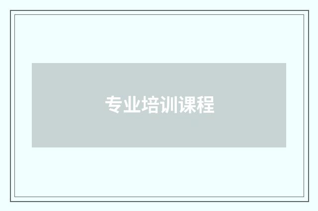 专业培训课程
