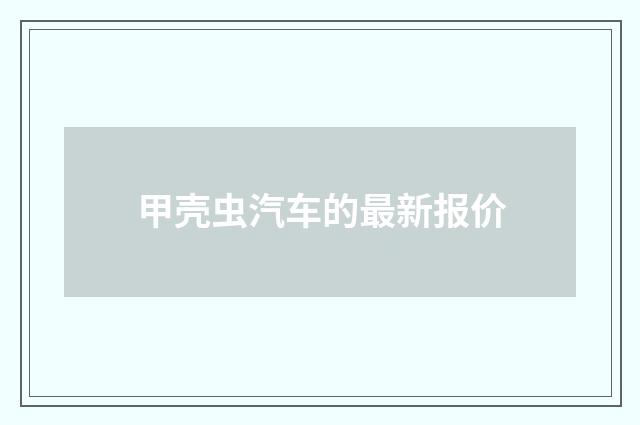 甲壳虫汽车的最新报价