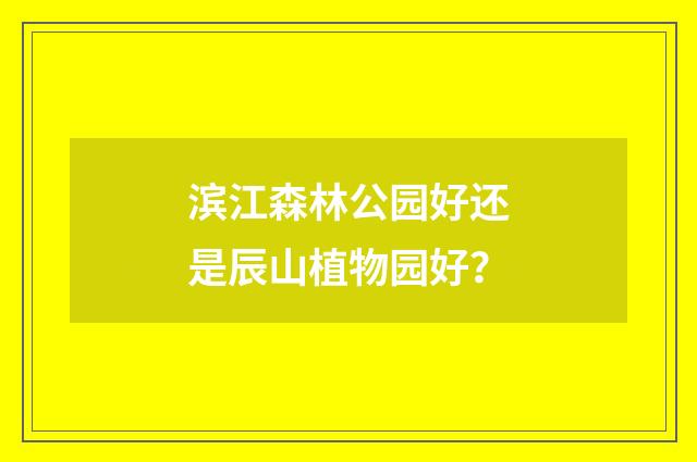 滨江森林公园好还是辰山植物园好？