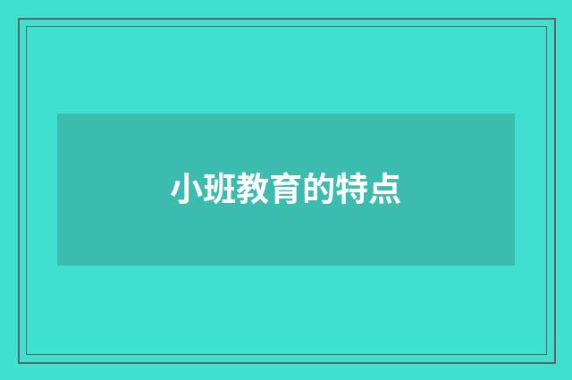 小班教育的特点