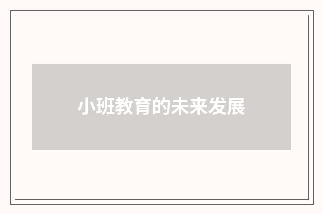 小班教育的未来发展