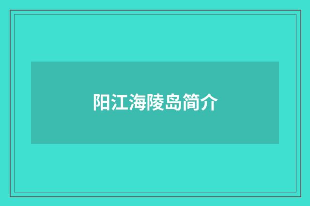 阳江海陵岛简介