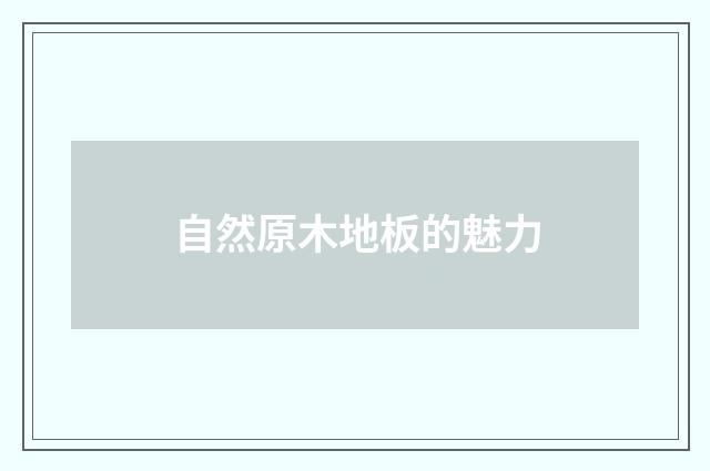 自然原木地板的魅力
