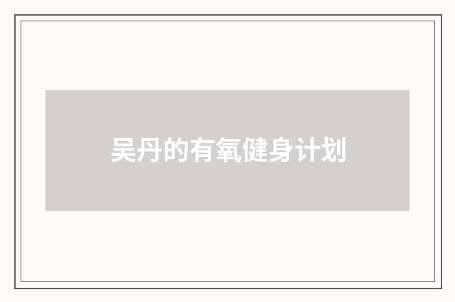 吴丹的有氧健身计划