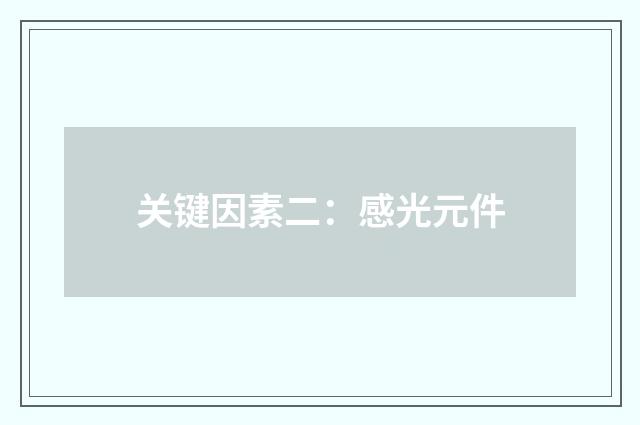 关键因素二:感光元件