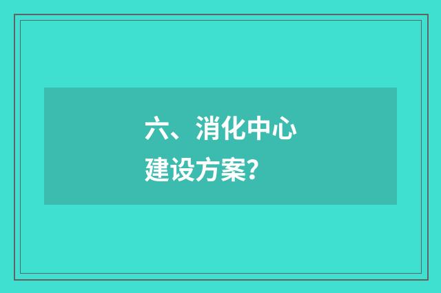 六、消化中心建设方案？