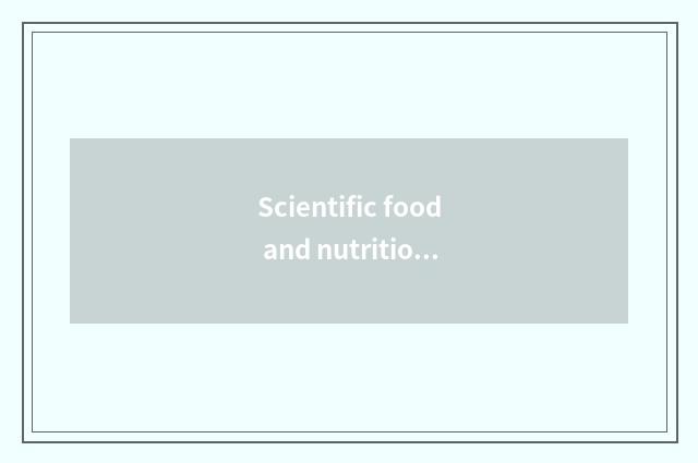 Scientific food and nutrition manage
