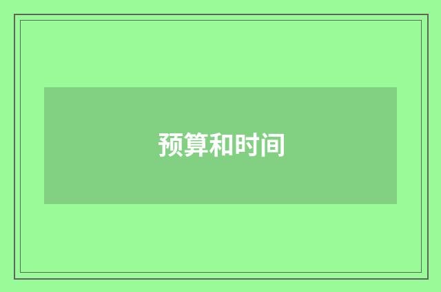预算和时间